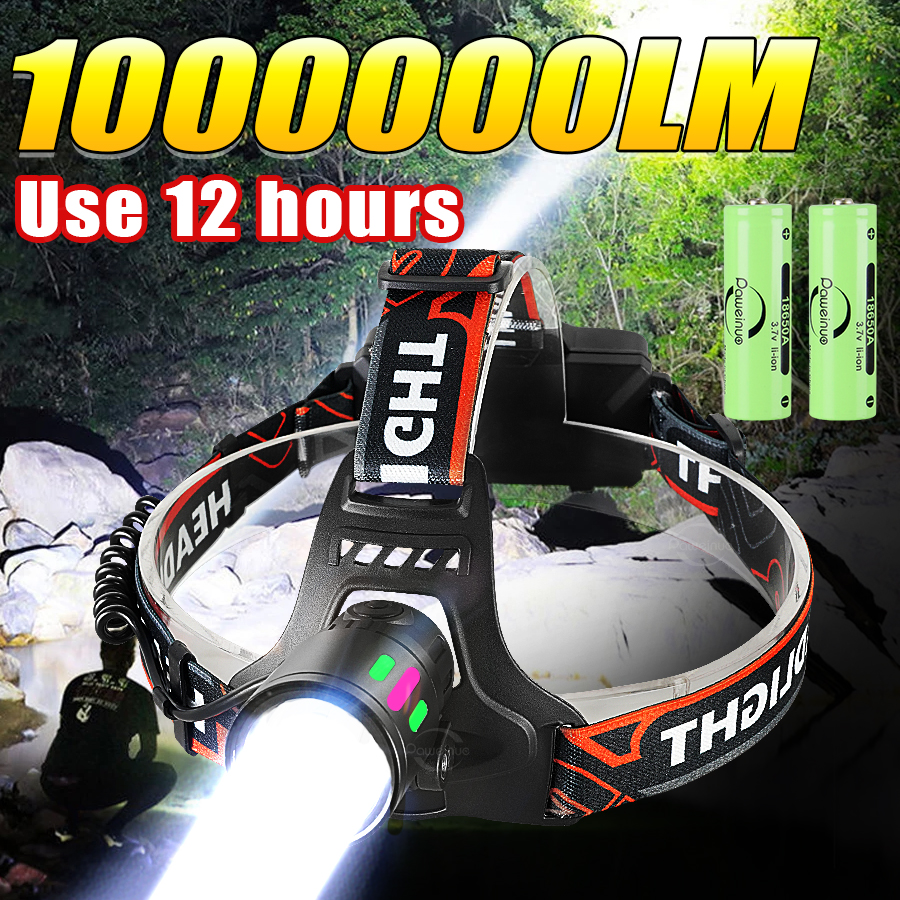 Outdoor Lighting The Range - Rechargeable LED Headlamp 1000000LM Head LED