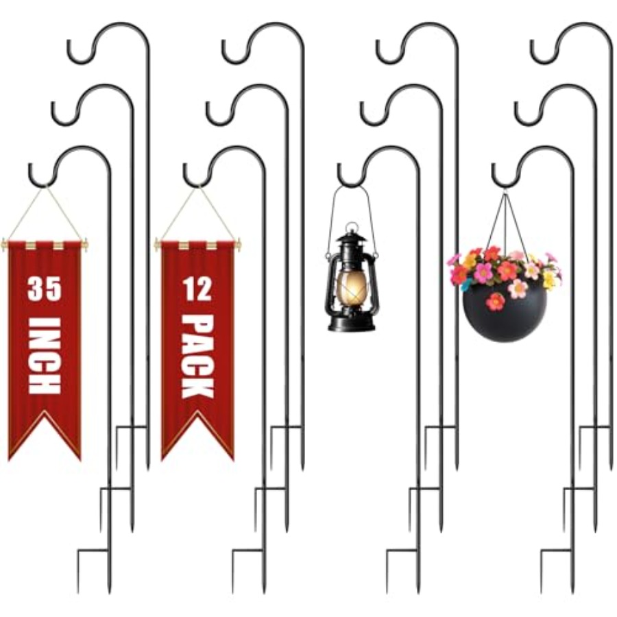 Outdoor Lighting Poles - Shepherds Hooks for Outdoor Garden Bird