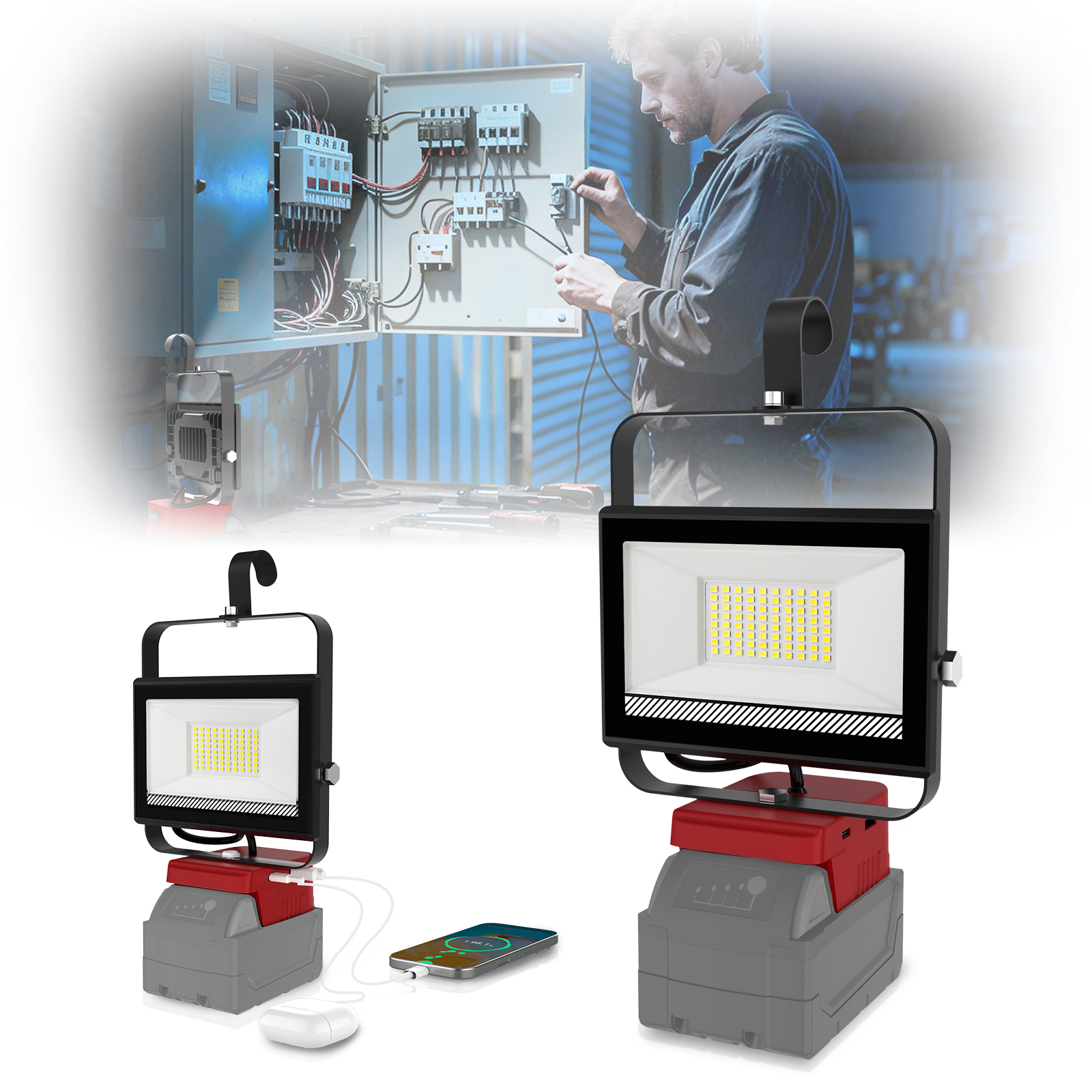 Outdoor Lighting Milwaukee - 60W Portable Outdoor Work Light For