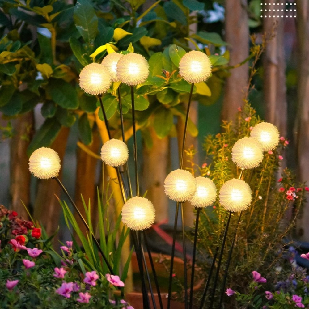 Outdoor Lighting Yard Stakes - 6LED Solar Dandelion Stake Lights Outdoor