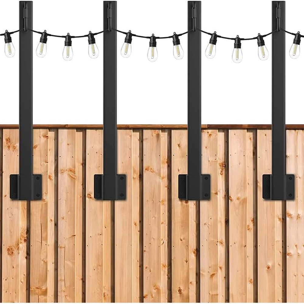 Outdoor Lighting Poles - 4 Pcs Metal String Light Poles