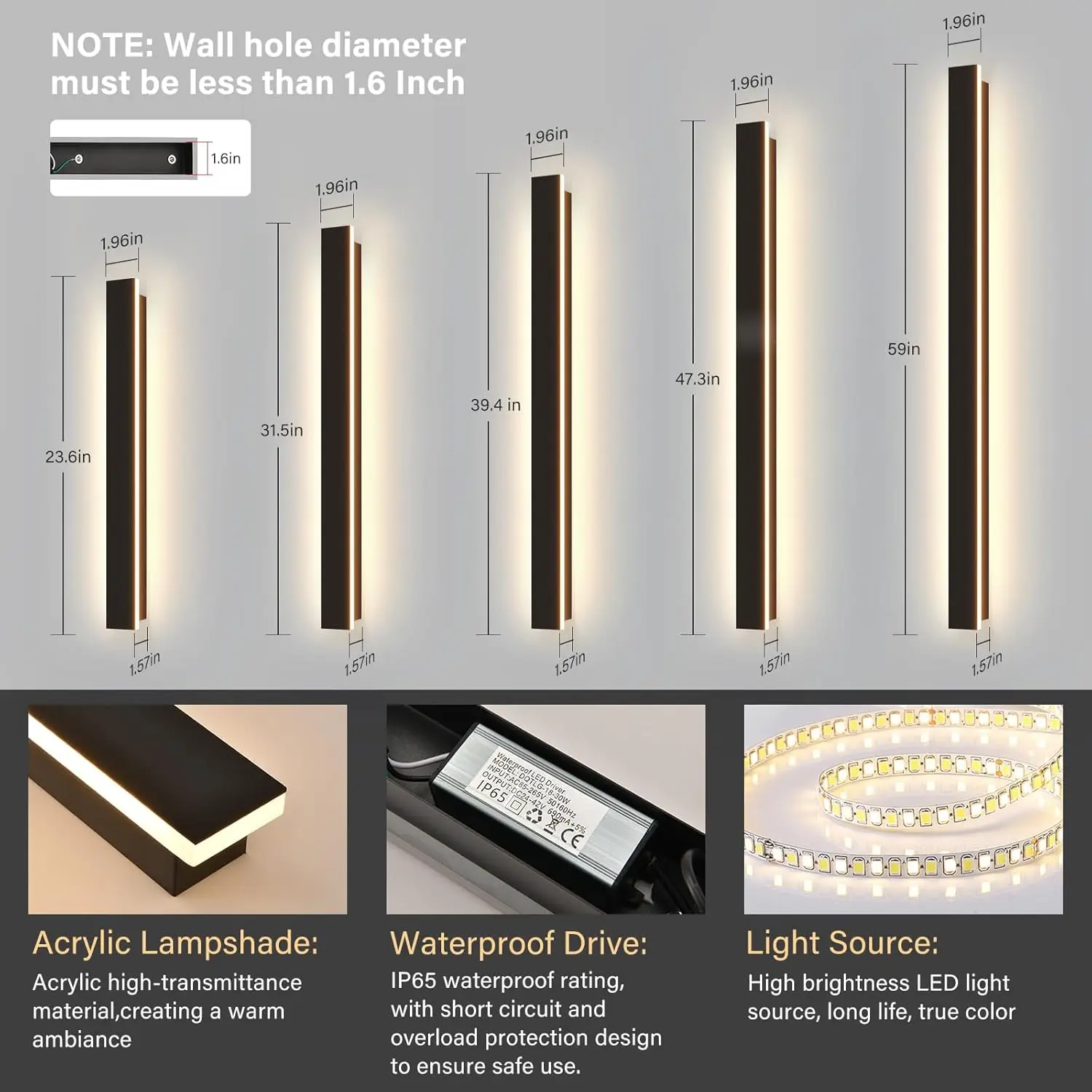 Outdoor Lighting Linear - Linear Outdoor Wall IP65 Waterproof Long