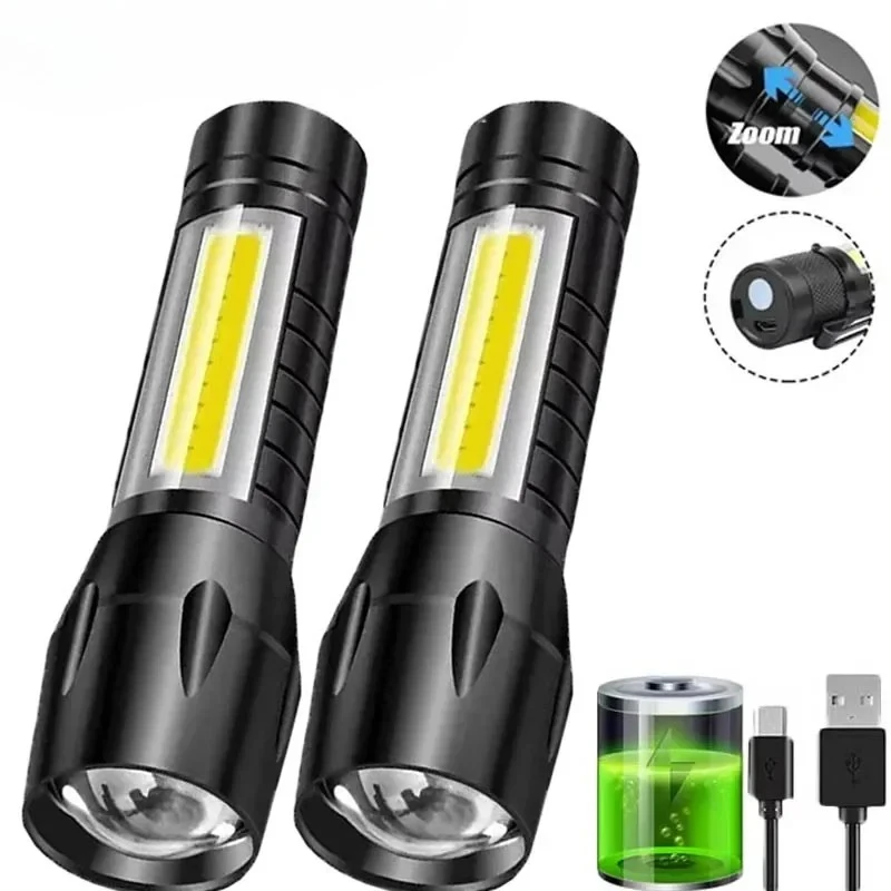Outdoor Lighting Lowes - Portable COB+LED Camping Light Flashlight USB
