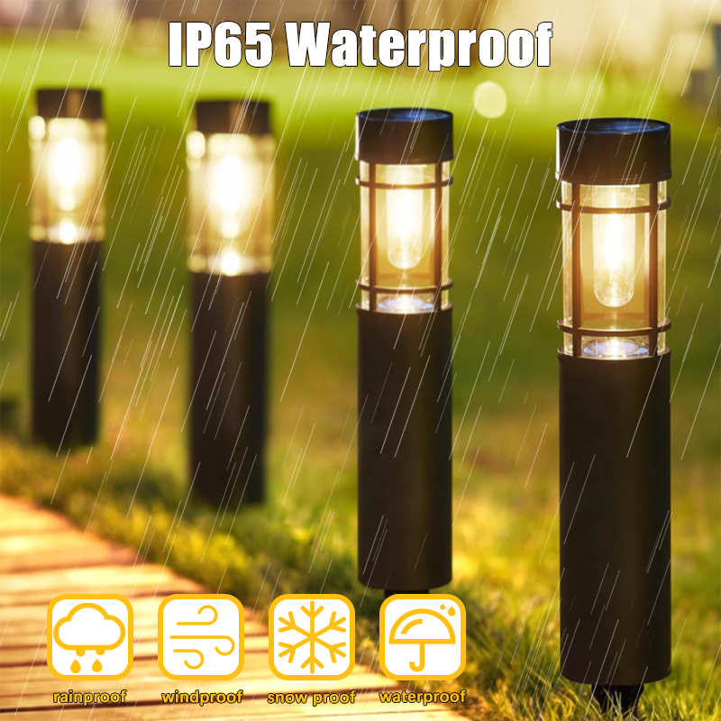 Outdoor Lighting Bollards - 1/2/4/8/10 Pack Solar Garden Pathway Lights