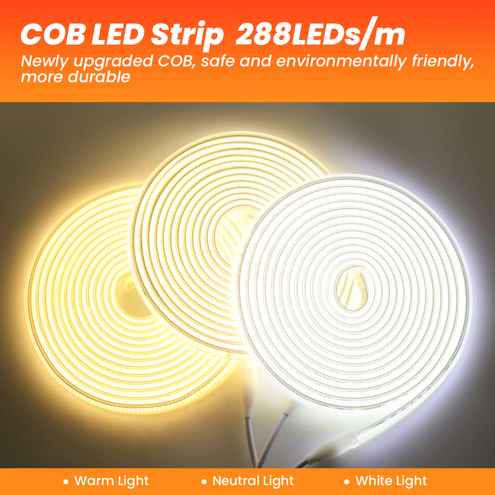 COB LED Strip 110V 220V Flexib - مراجعة Outdoor Lighting Linear وسعره