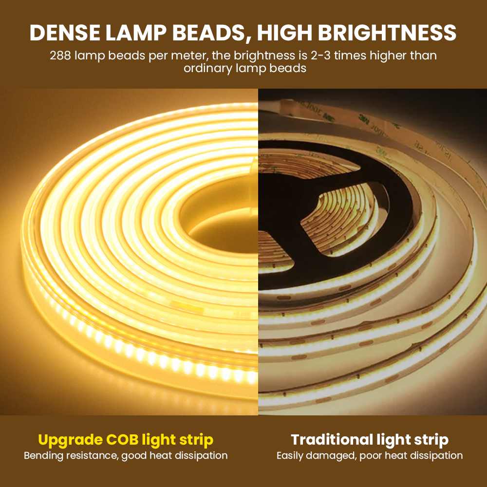 COB LED Strip 110V 220V Flexib - مراجعة Outdoor Lighting Linear وسعره