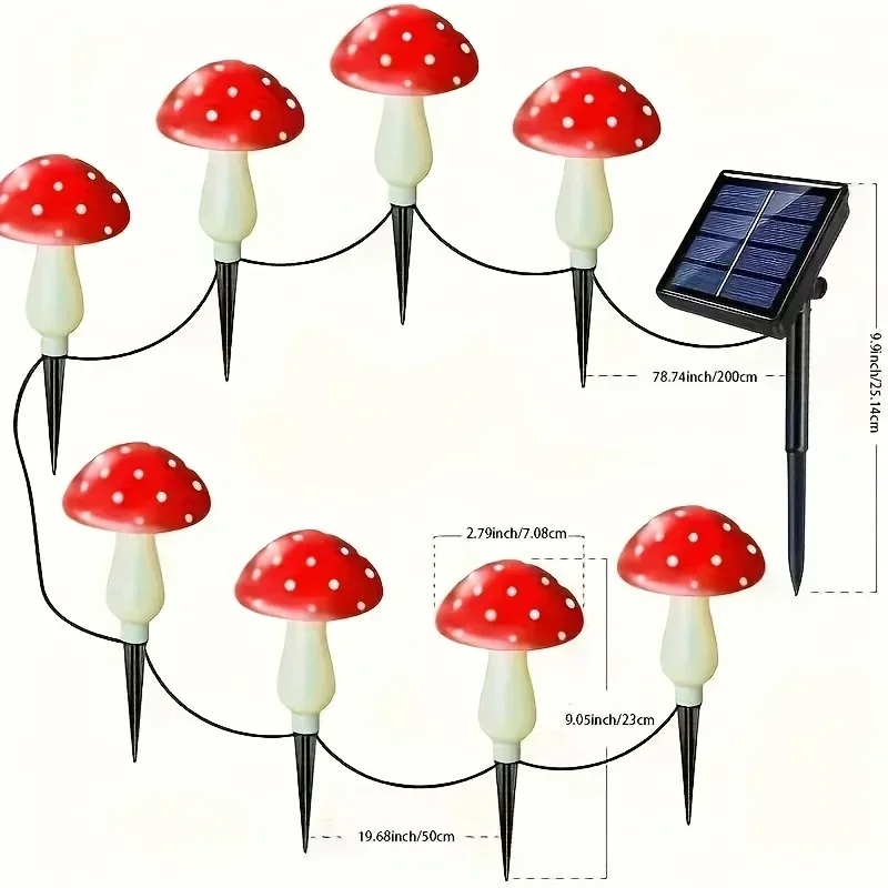 8/12/20LEDS Solar Mushroom Lig - مراجعة Outdoor Lighting Yard Stakes وسعره