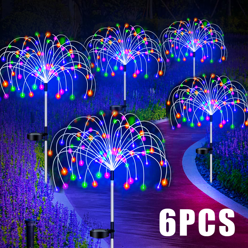 Solar Firework LED Stake Light - مراجعة Outdoor Lighting Yard Stakes وسعره