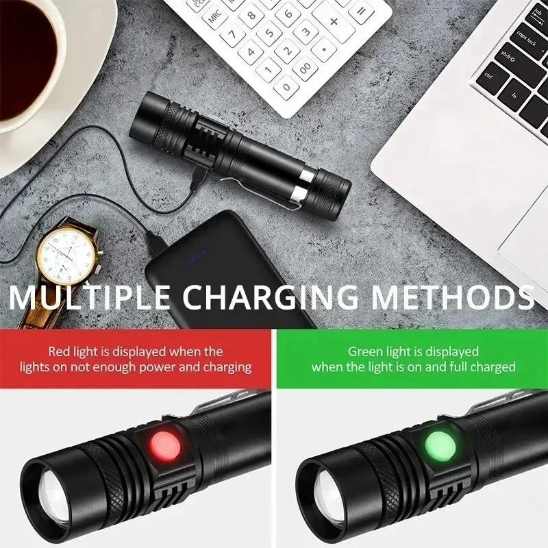 T6 LED Rechargeable Flashlight - مراجعة Outdoor Lighting Lowes وسعره