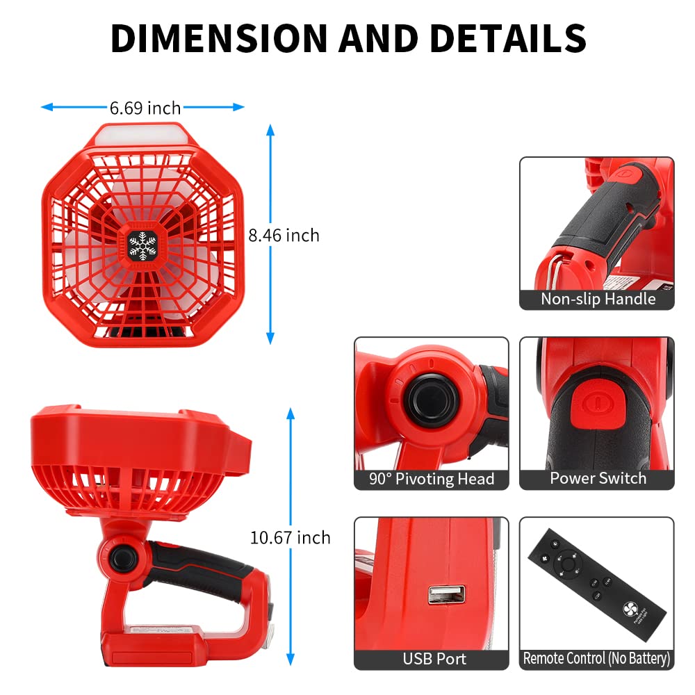 Multi Function Portable Fan fo - مراجعة Outdoor Lighting Milwaukee وسعره