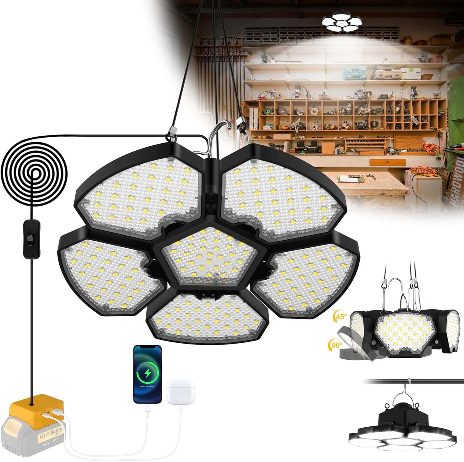 Battery Operated Shed Light Ou - مراجعة Outdoor Lighting Garage وسعره