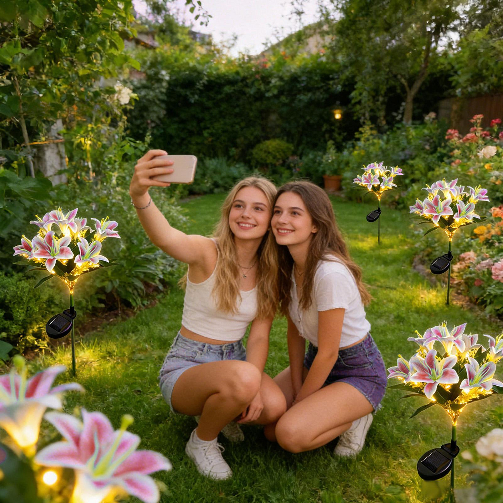 Solar Flower Lights Outdoor 7  - مراجعة Outdoor Lighting Yard Stakes وسعره