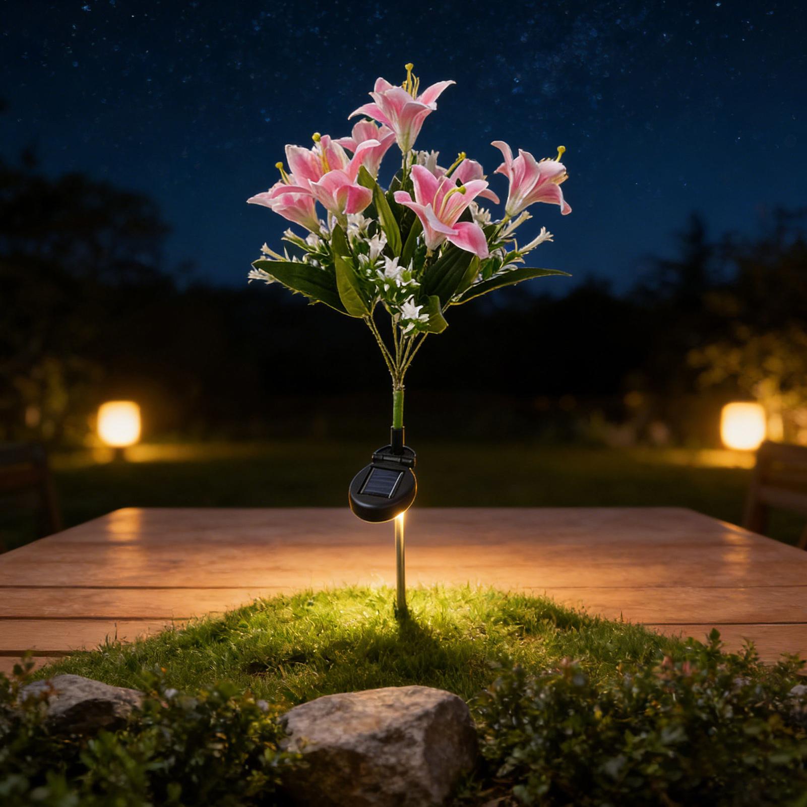 Solar Flower Lights Outdoor 7  - مراجعة Outdoor Lighting Yard Stakes وسعره
