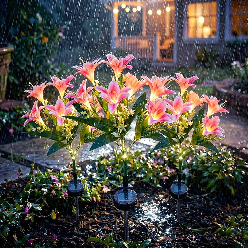 Solar Lily Flower Lawn Lights  - مراجعة Outdoor Lighting Yard Stakes وسعره