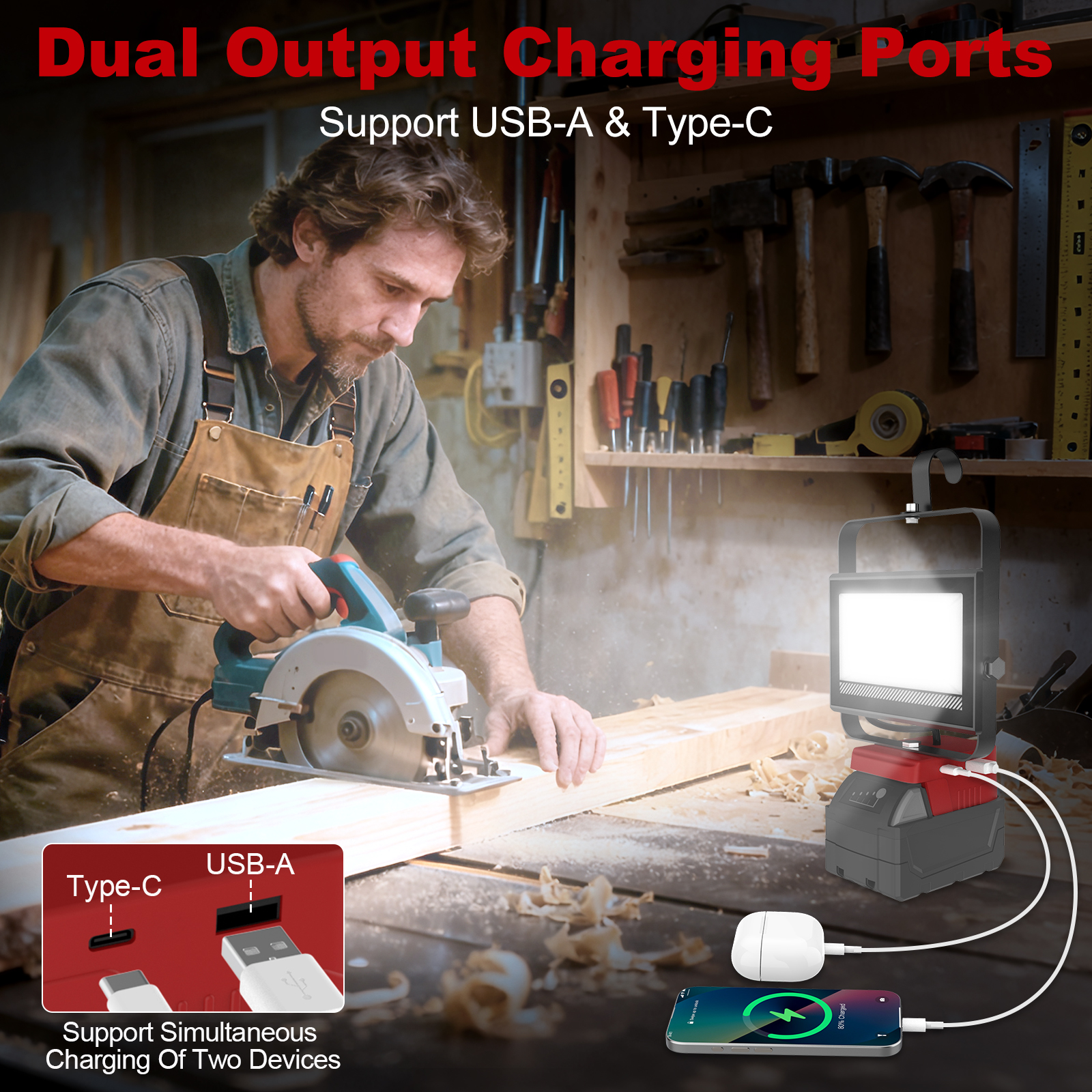60W Portable Outdoor Work Ligh - مراجعة Outdoor Lighting Milwaukee وسعره