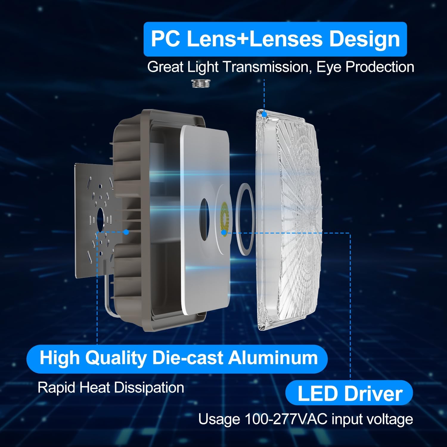 LED Light 60W, 9000LM LED Ligh - مراجعة Outdoor Lighting Garage وسعره
