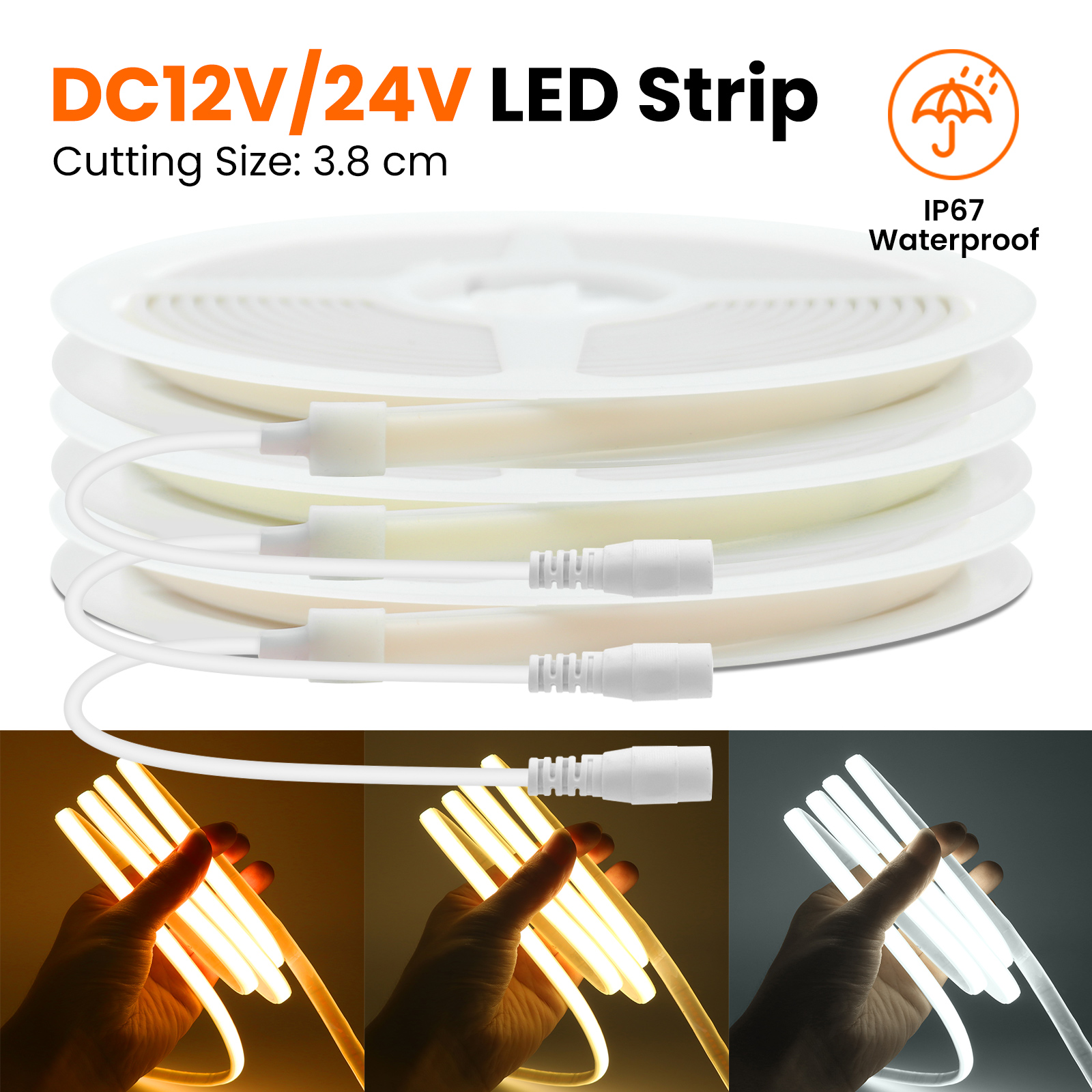 Flexible DC 12V 24V COB LED Ne - مراجعة Outdoor Lighting Linear وسعره