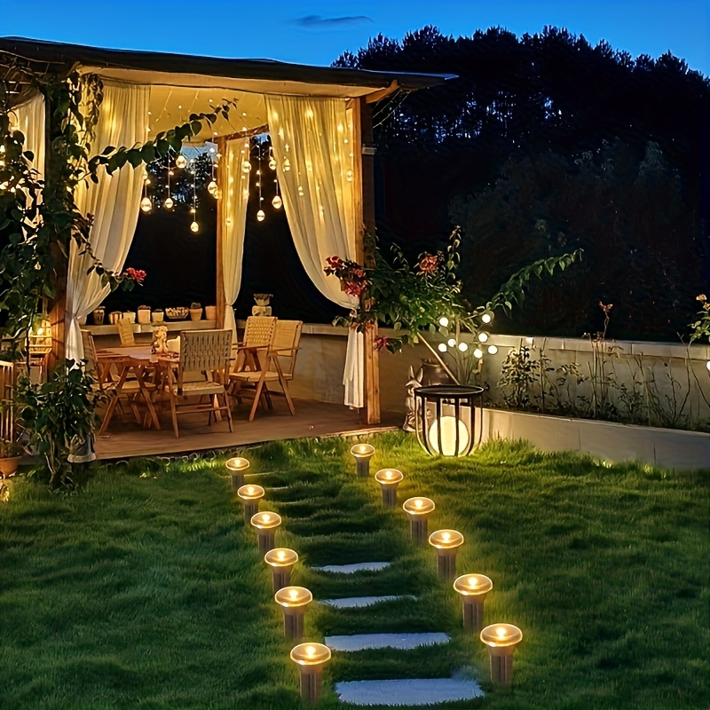 10/20Pcs Solar Pathway Lights, - مراجعة Outdoor Lighting Yard Stakes وسعره