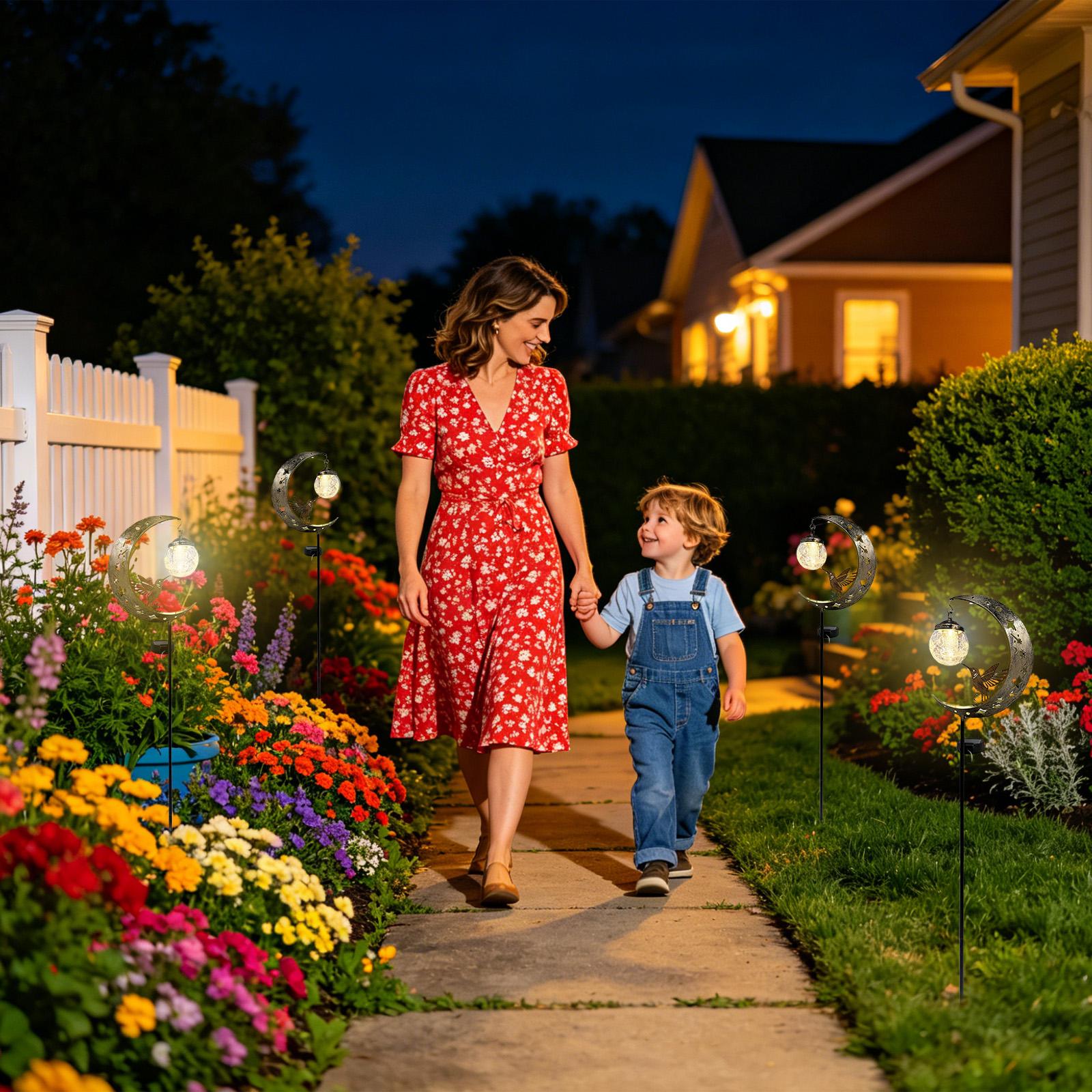 Solar Garden Stake Lights Moon - مراجعة Outdoor Lighting Yard Stakes وسعره