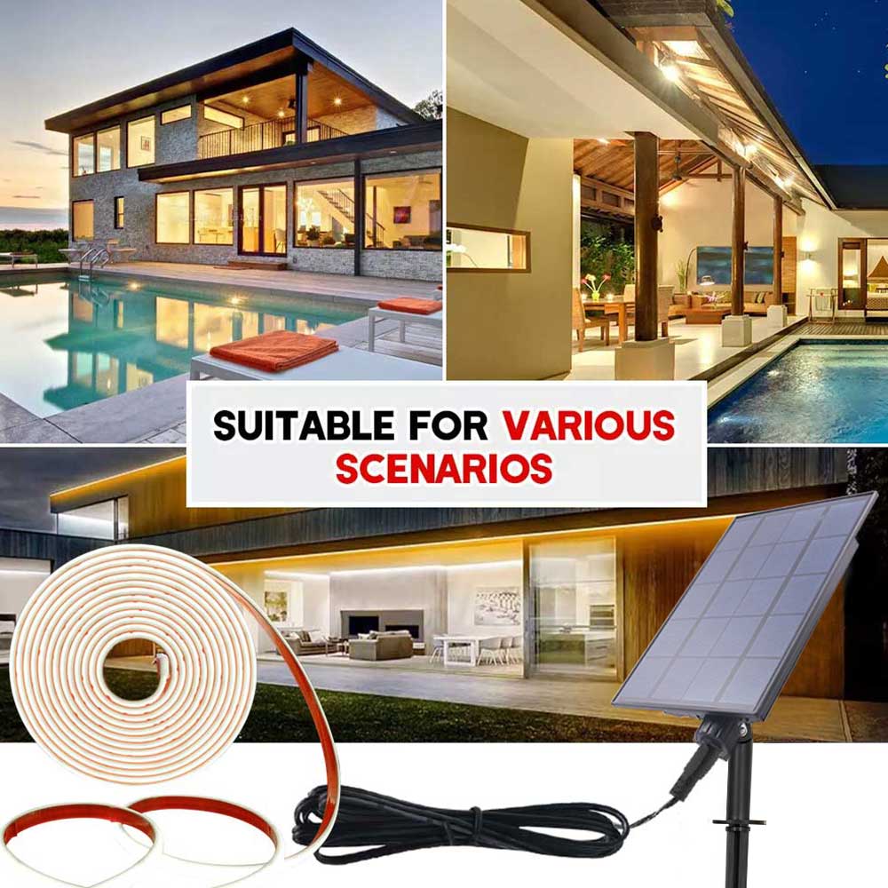 24V Solar COB LED Strip Lights - مراجعة Outdoor Lighting Linear وسعره