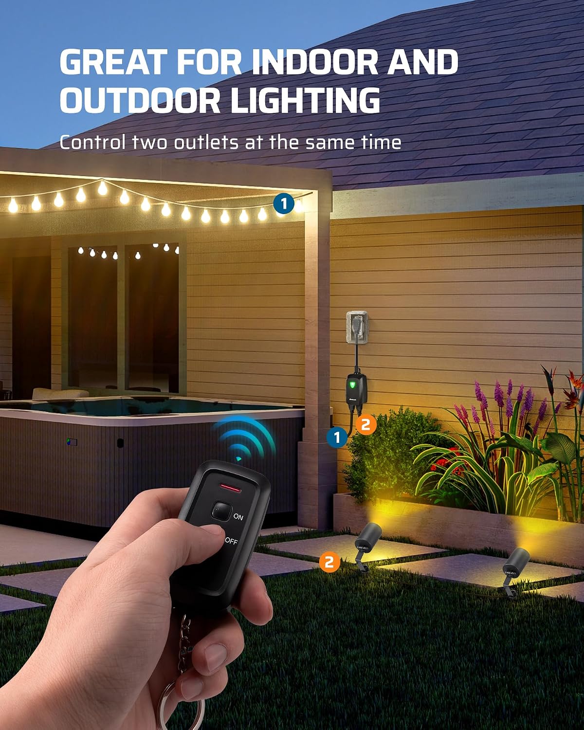 Outdoor Wireless Remote Contro - مراجعة Outdoor Lighting The Range وسعره