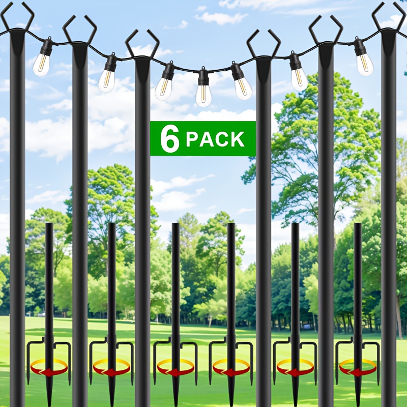 6pcs Metal Light Poles, 8.9ft  - مراجعة Outdoor Lighting Poles وسعره