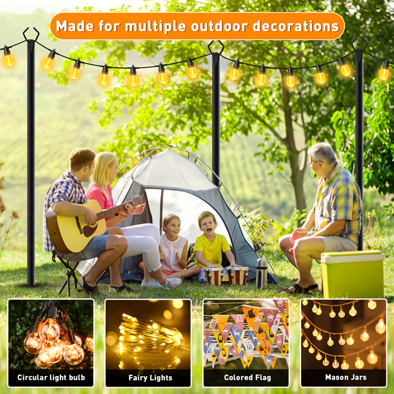 6pcs Metal Light Poles, 8.9ft  - مراجعة Outdoor Lighting Poles وسعره