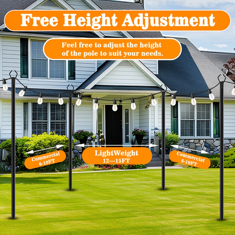 6pcs Metal Light Poles, 8.9ft  - مراجعة Outdoor Lighting Poles وسعره