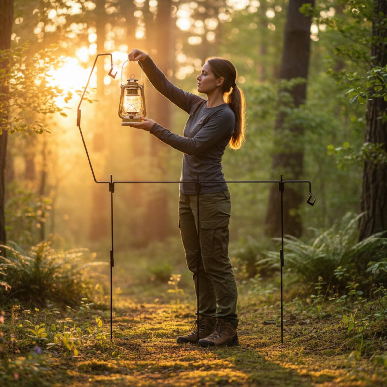 Camping Lantern Stand Easy to  - مراجعة Outdoor Lighting Poles وسعره
