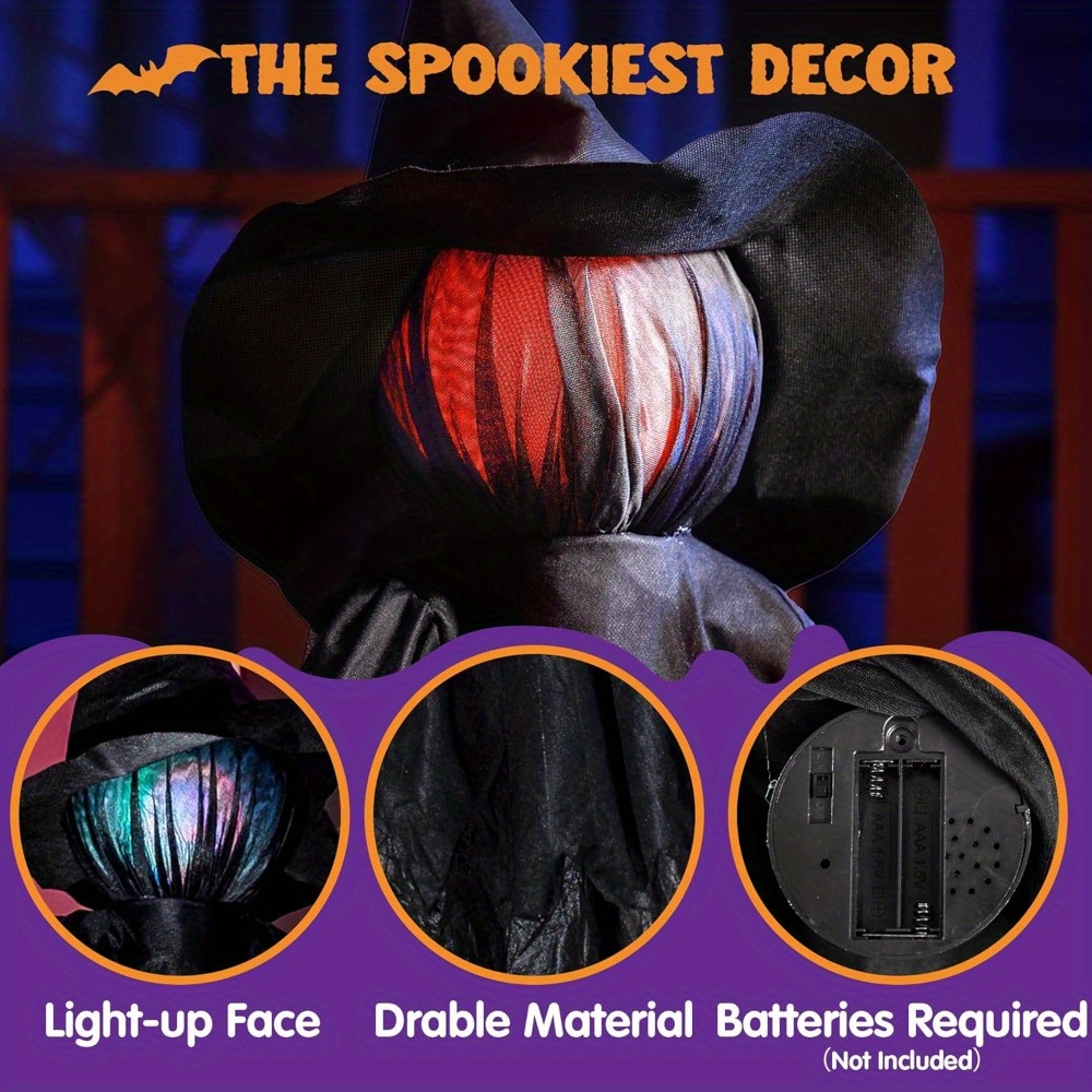 3 Pack 51'' Halloween Witch De - مراجعة Outdoor Lighting Yard Stakes وسعره