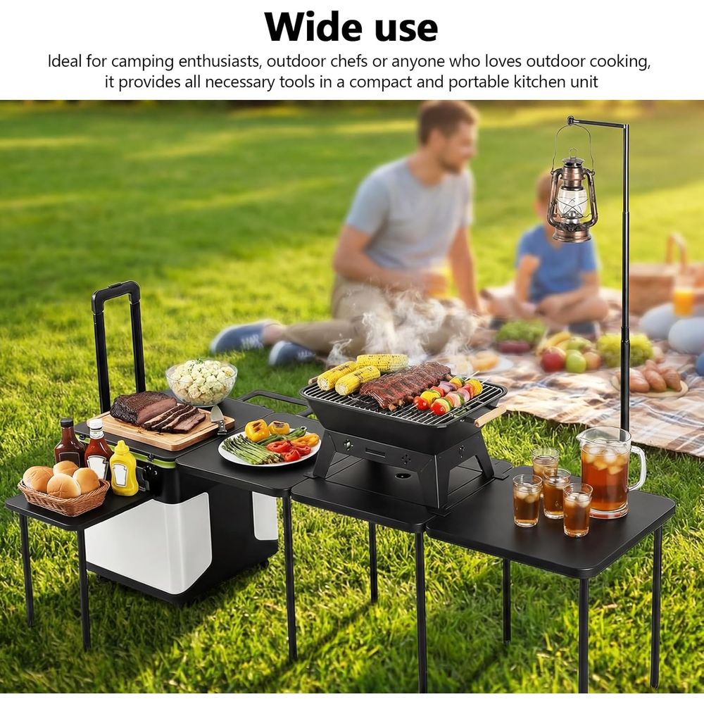 Portable Camping Kitchen Stati - مراجعة Outdoor Lighting Poles وسعره