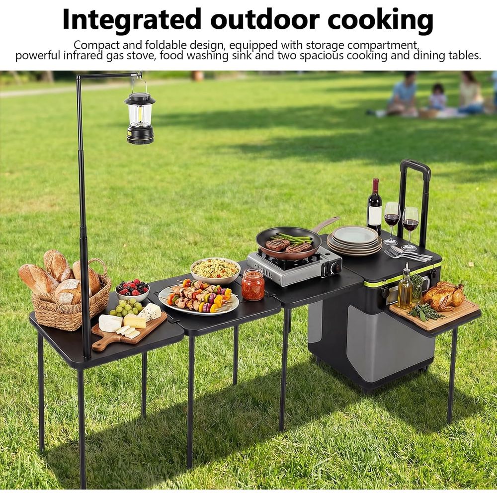 Portable Camping Kitchen Stati - مراجعة Outdoor Lighting Poles وسعره