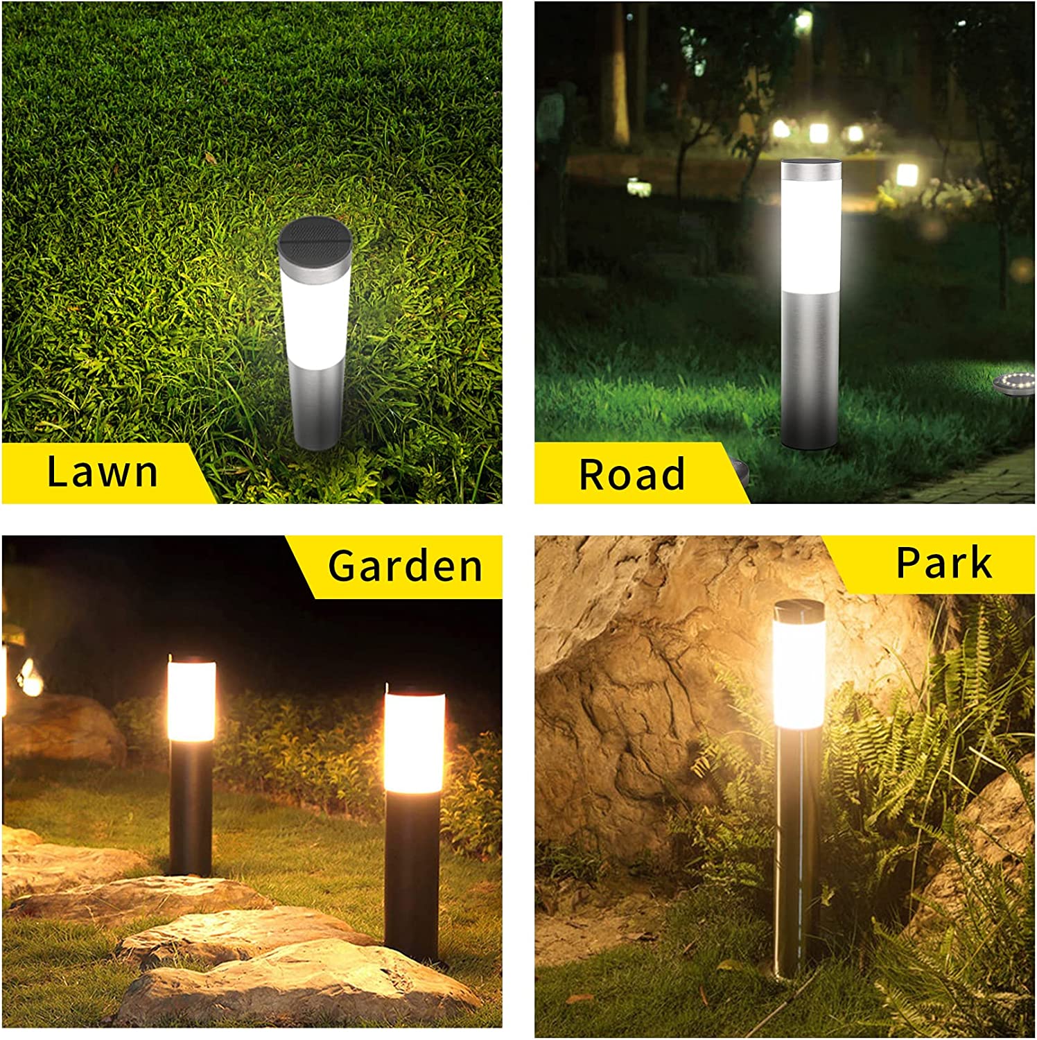 6Pakc Stainless Steel Solar Pa - مراجعة Outdoor Lighting Bollards وسعره