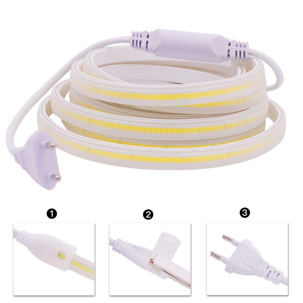 220V COB LED Strip Light IP67  - مراجعة Outdoor Lighting Linear وسعره