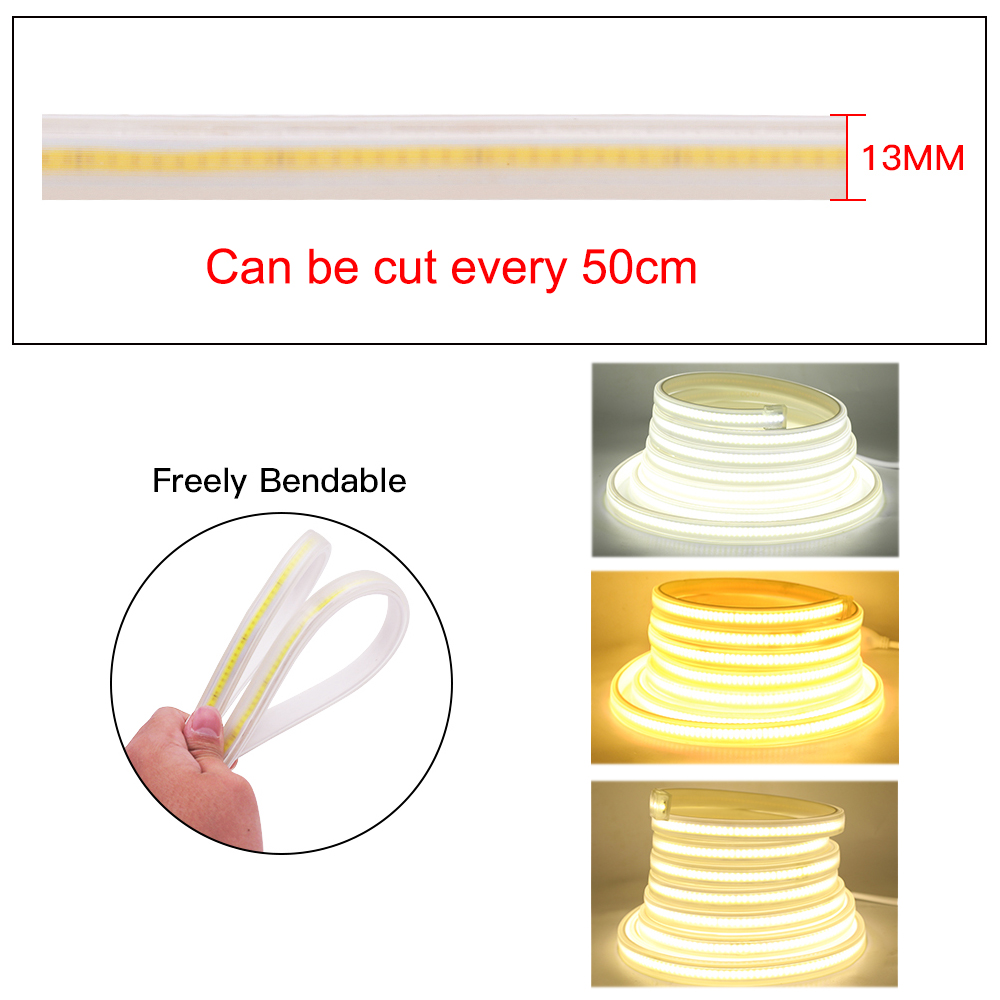 220V COB LED Strip Light IP67  - مراجعة Outdoor Lighting Linear وسعره