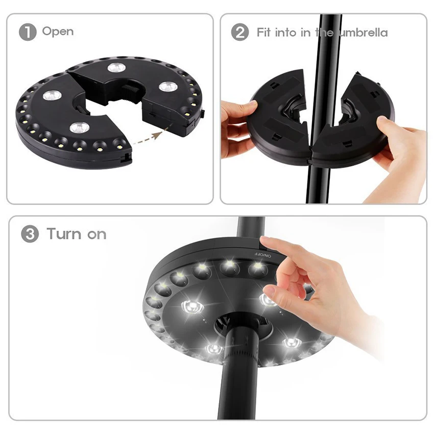 Super Bright Umbrella Pole Lig - مراجعة Outdoor Lighting Poles وسعره