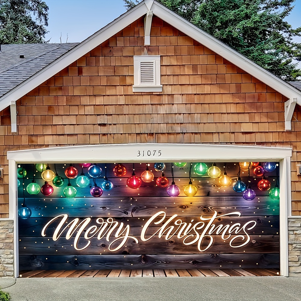 Merry Christmas garage door ba - مراجعة Outdoor Lighting Garage وسعره