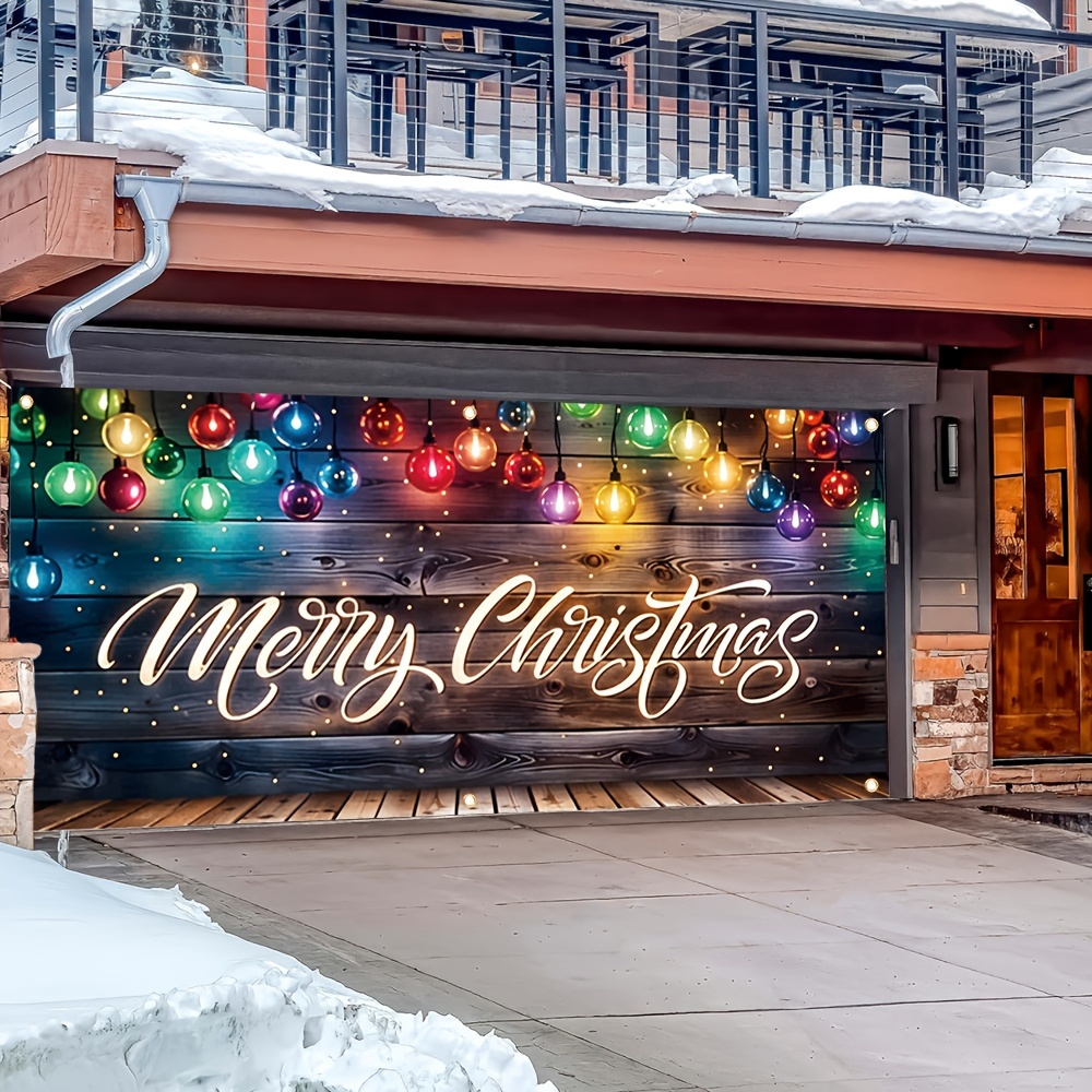 Merry Christmas garage door ba - مراجعة Outdoor Lighting Garage وسعره