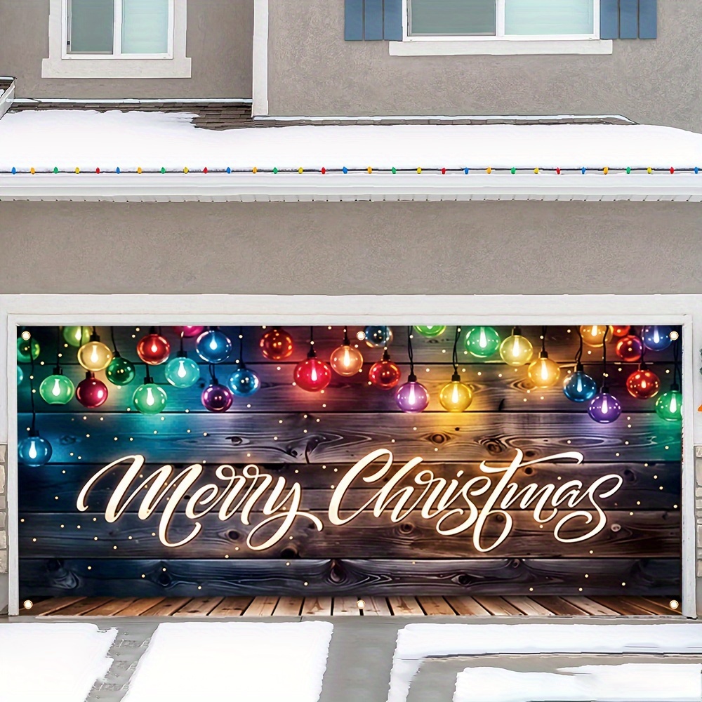 Merry Christmas garage door ba - مراجعة Outdoor Lighting Garage وسعره