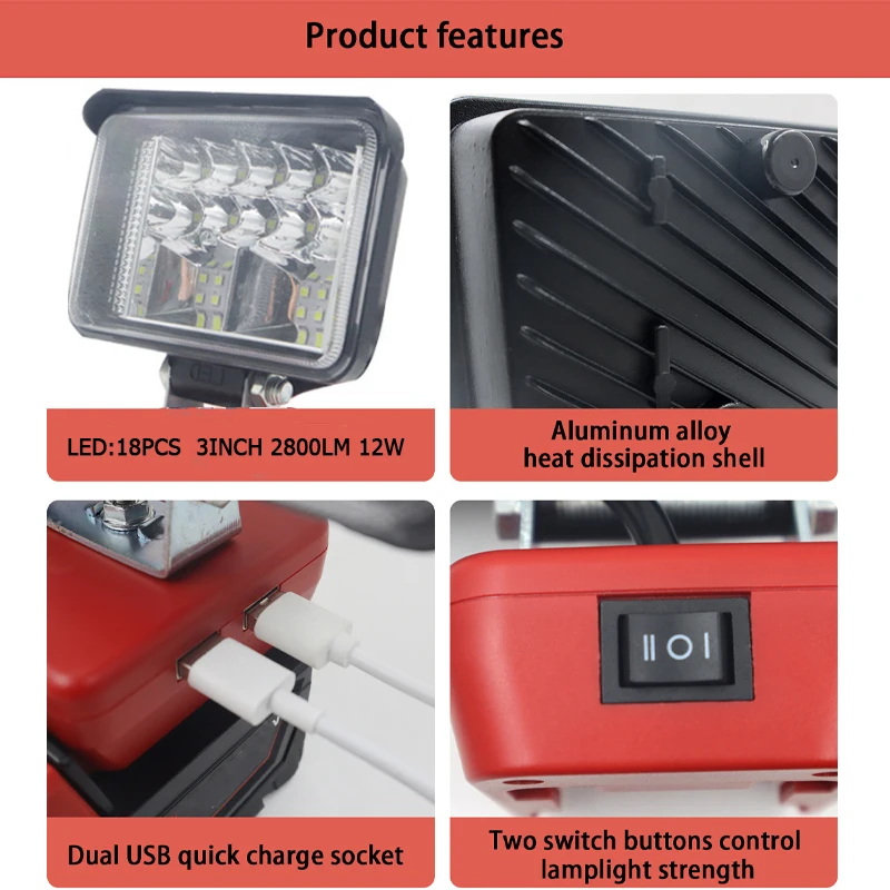 ZWINCKY 12W LED Work Light For - مراجعة Outdoor Lighting Milwaukee وسعره