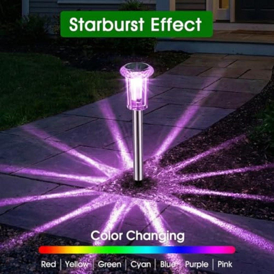 Solar Outdoor Lights, Pack Sol - مراجعة Outdoor Lighting Yard Stakes وسعره
