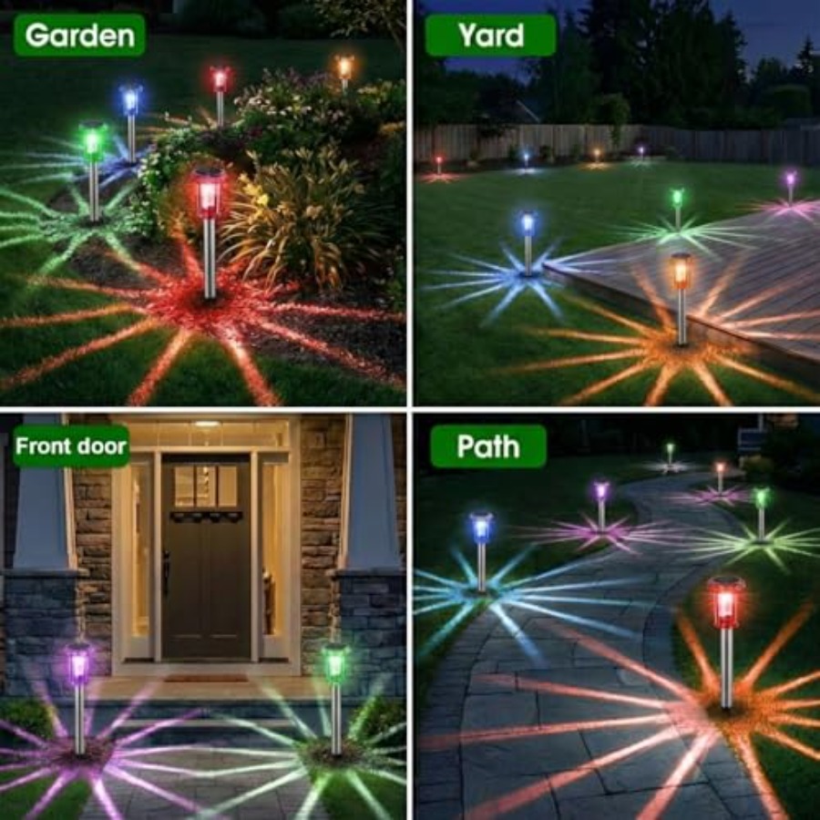 Solar Outdoor Lights, Pack Sol - مراجعة Outdoor Lighting Yard Stakes وسعره