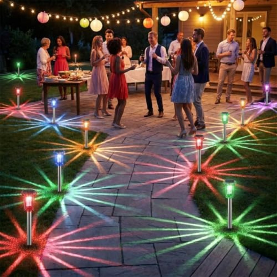 Solar Outdoor Lights, Pack Sol - مراجعة Outdoor Lighting Yard Stakes وسعره
