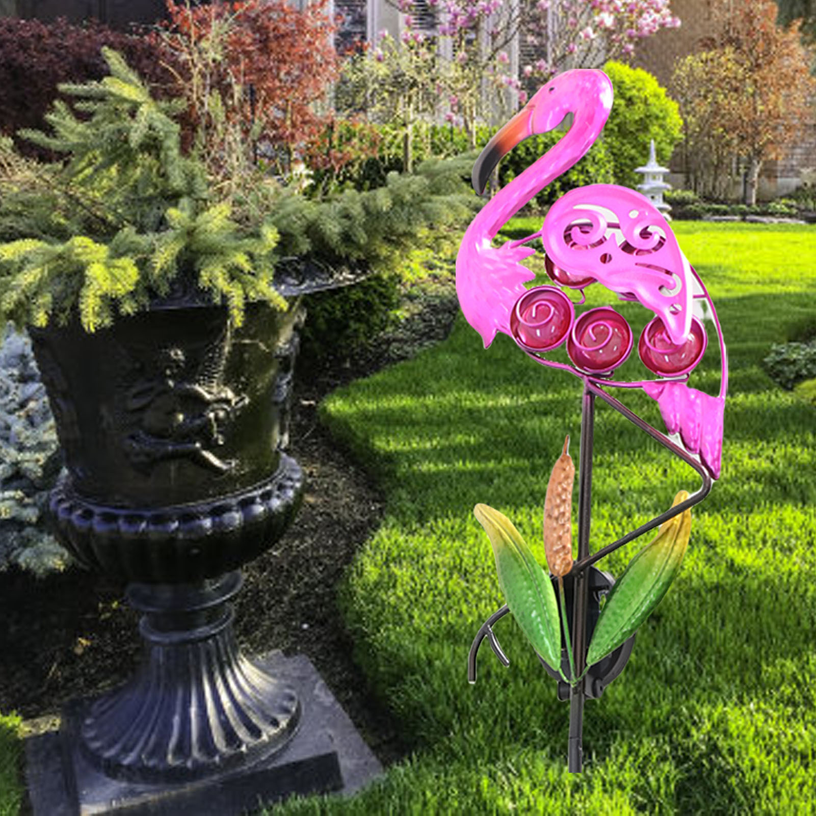 Outdoor Solar Flamingo Garden  - مراجعة Outdoor Lighting Yard Stakes وسعره