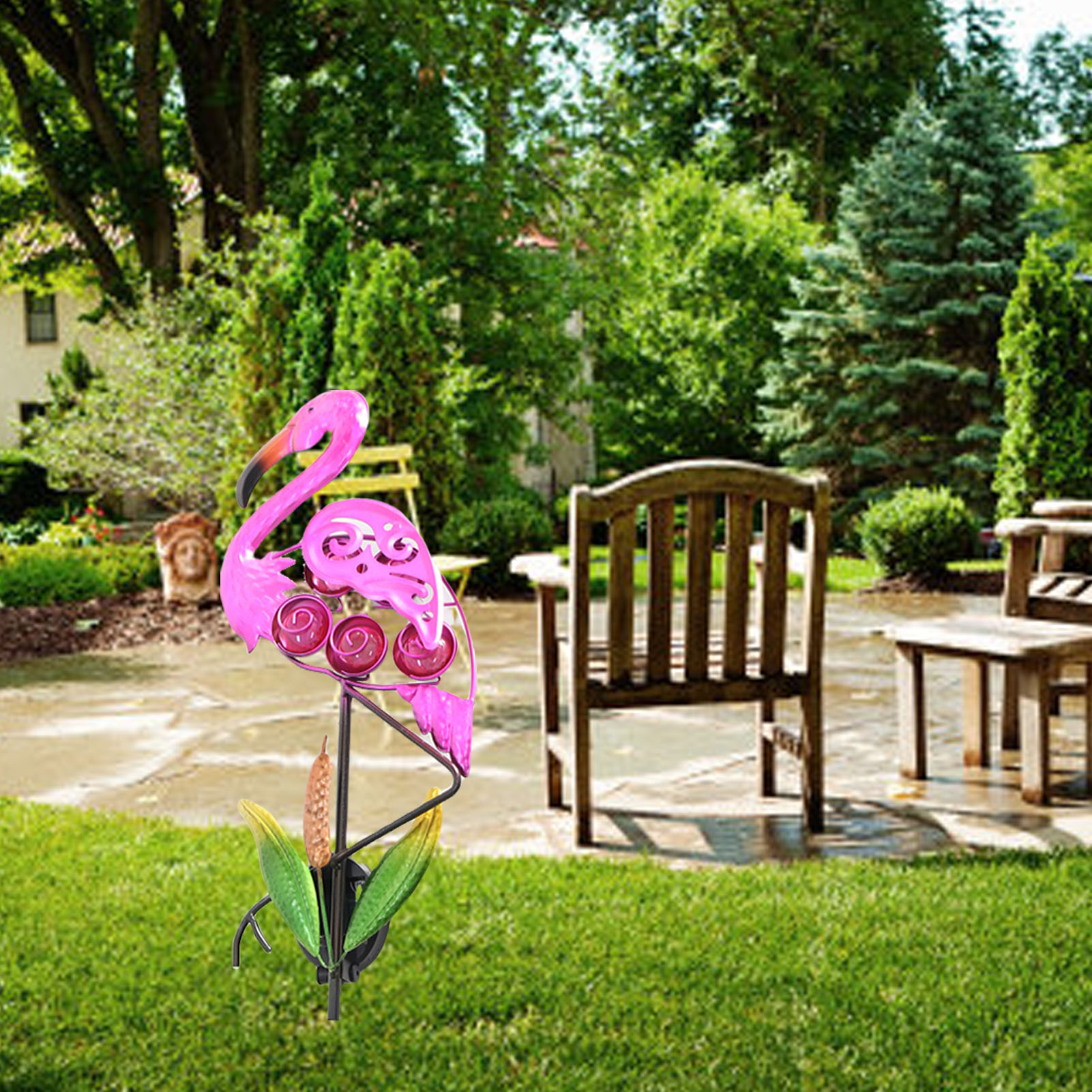 Outdoor Solar Flamingo Garden  - مراجعة Outdoor Lighting Yard Stakes وسعره