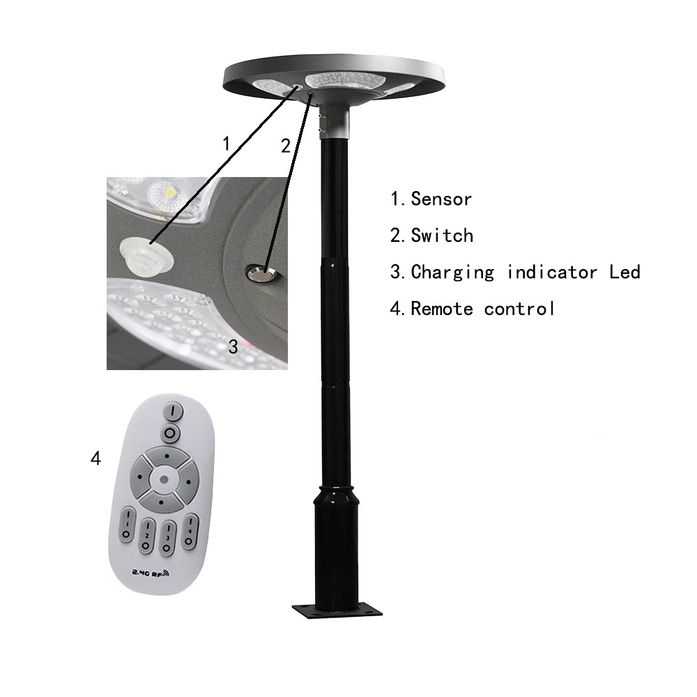 Waterproof IP65 UFO Solar LED  - مراجعة Outdoor Lighting Poles وسعره