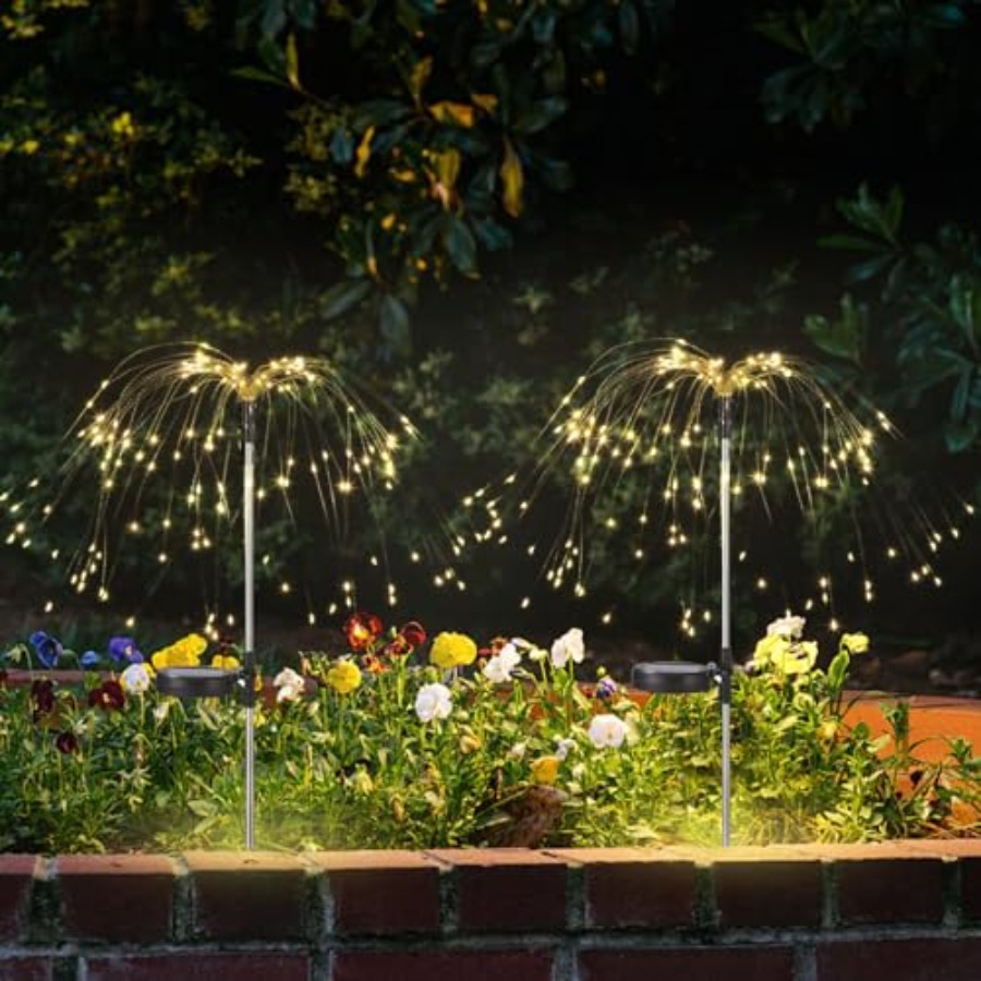 Solar Firework Lights Outdoor, - مراجعة Outdoor Lighting Poles وسعره