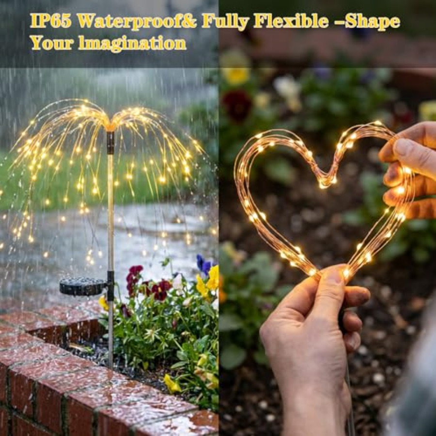 Solar Firework Lights Outdoor, - مراجعة Outdoor Lighting Poles وسعره