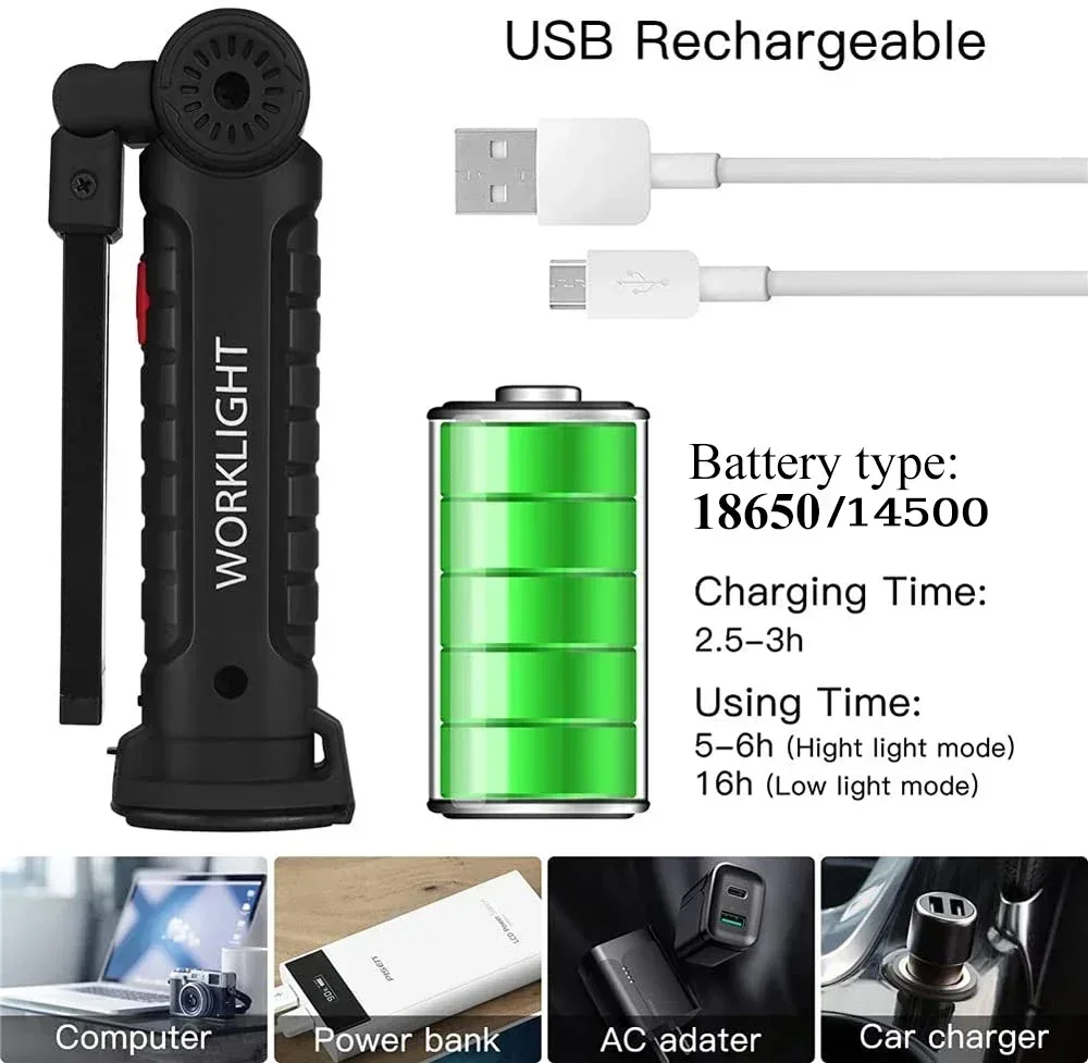LED COB Flashlight USB Recharg - مراجعة Outdoor Lighting Lowes وسعره