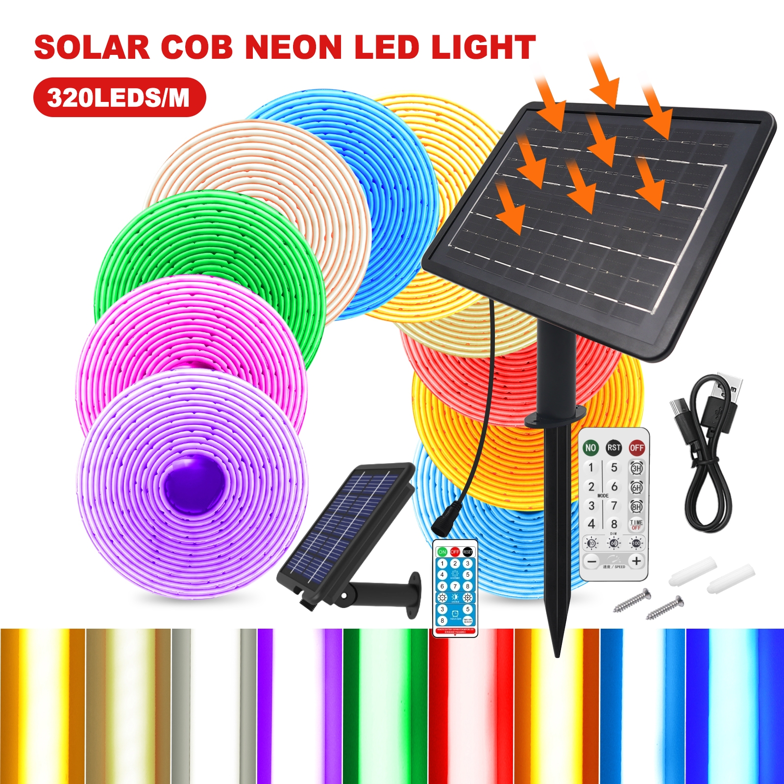 Solar COB Neon Strips 24V Dimm - مراجعة Outdoor Lighting Linear وسعره